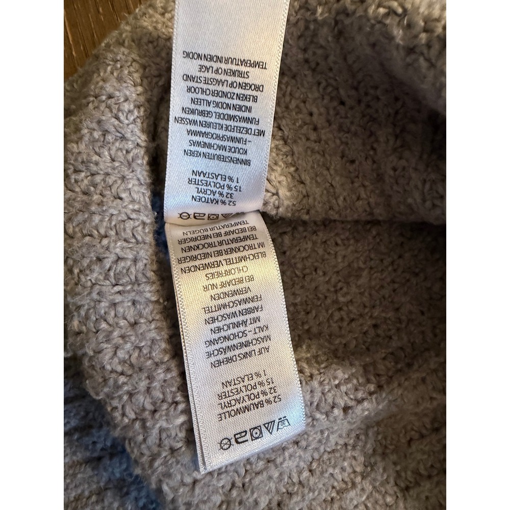 Rachel Zoe Womens Light Blue Grey Mock Neck Balloon Sleeve Chunky Knit Sweater L - Picture 8 of 13